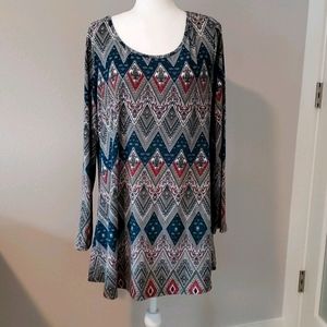 Hibelle 2XL boho print tunic